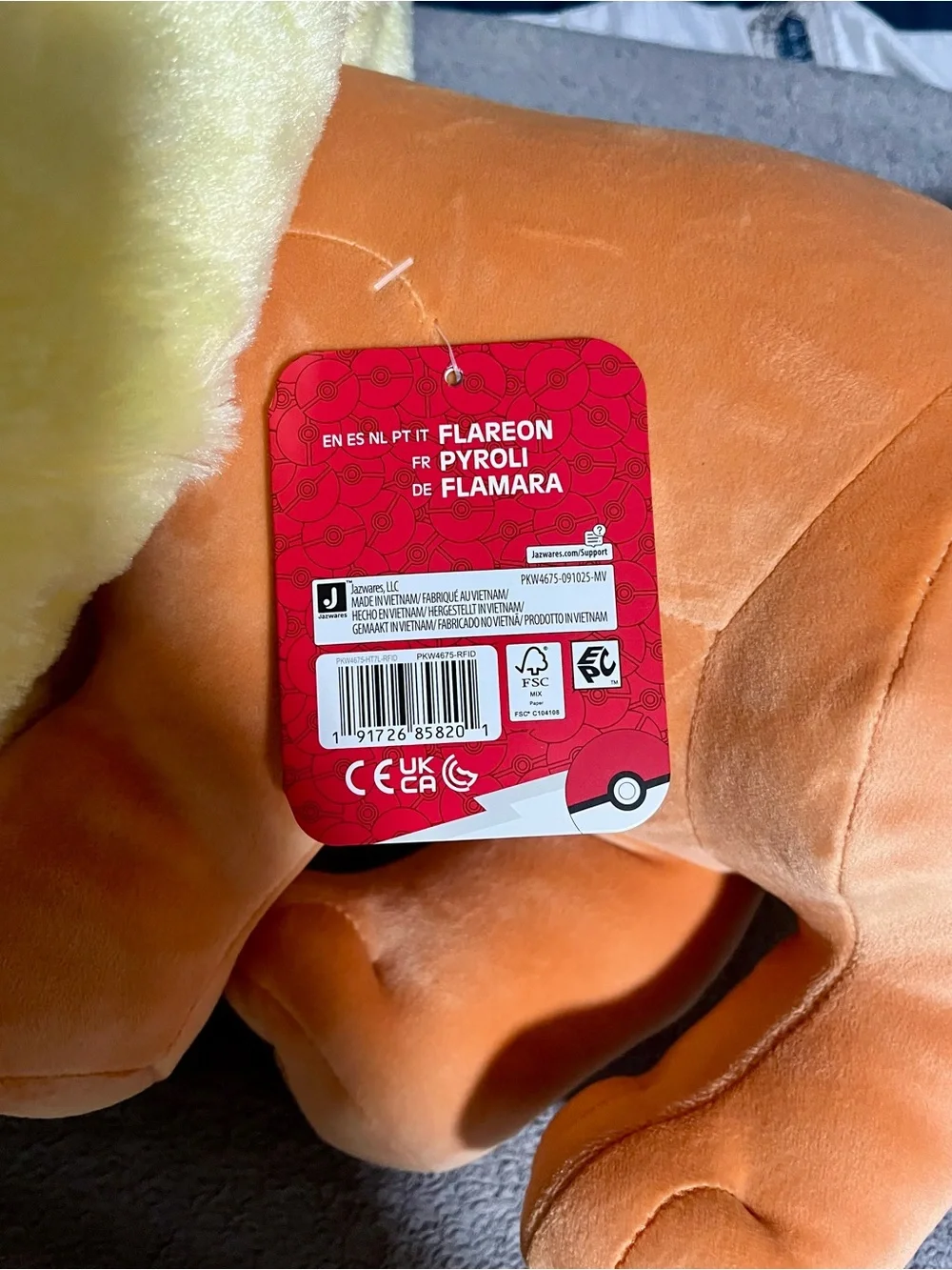 Pokemon Sleeping Flareon Plush
